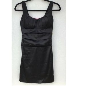 Black satin ‘Little Black Dress’ with Pink Lining